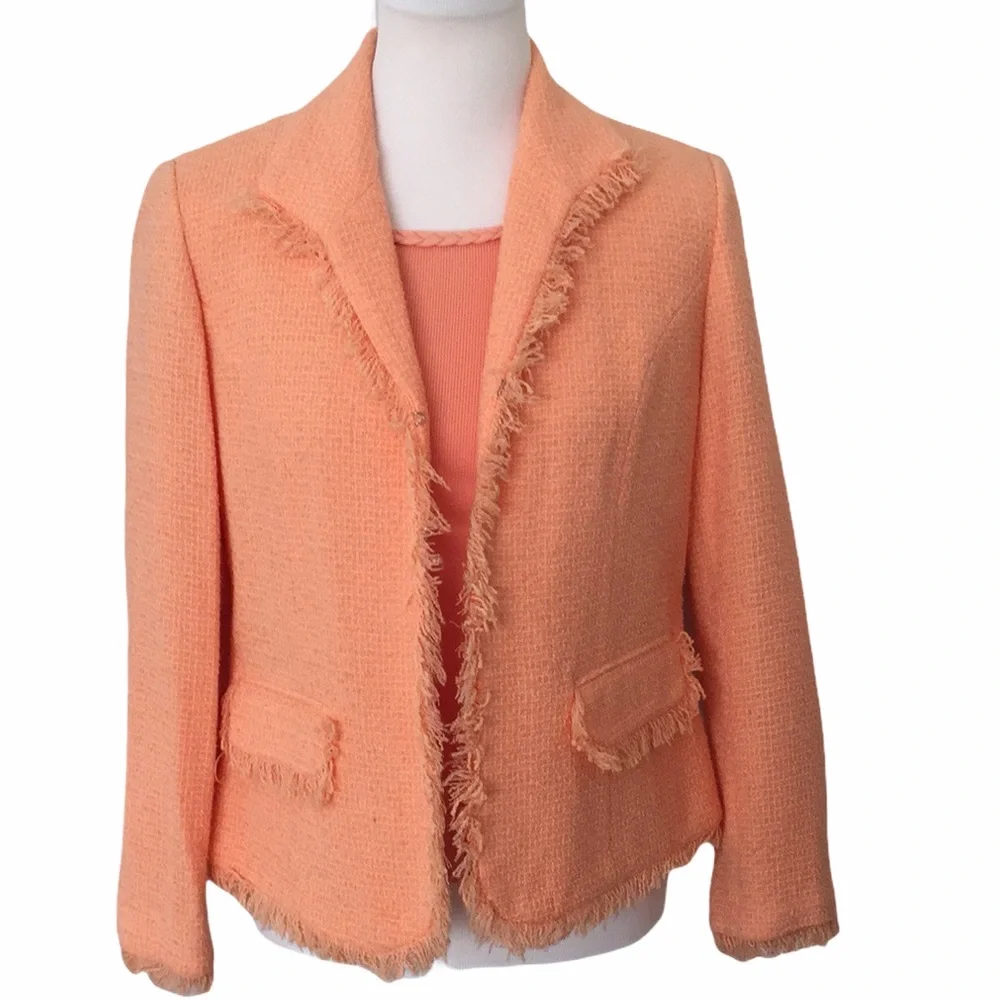 Vintage Sag Harbor Textured Blazer & Shell Set - Coral Size 10
